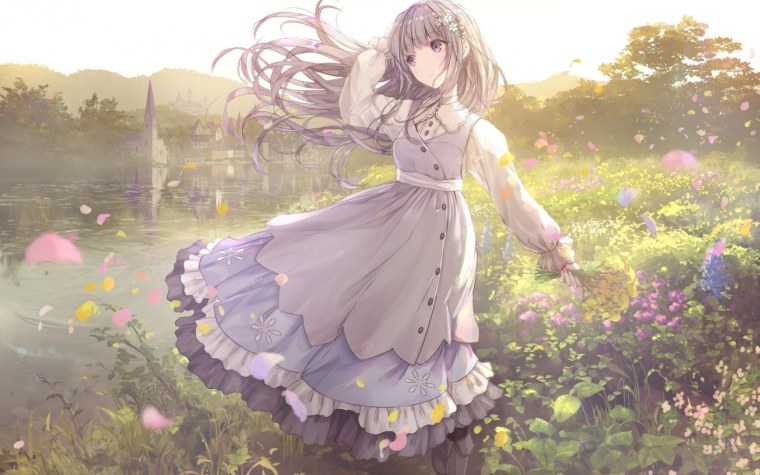 Девушка в цветах арт