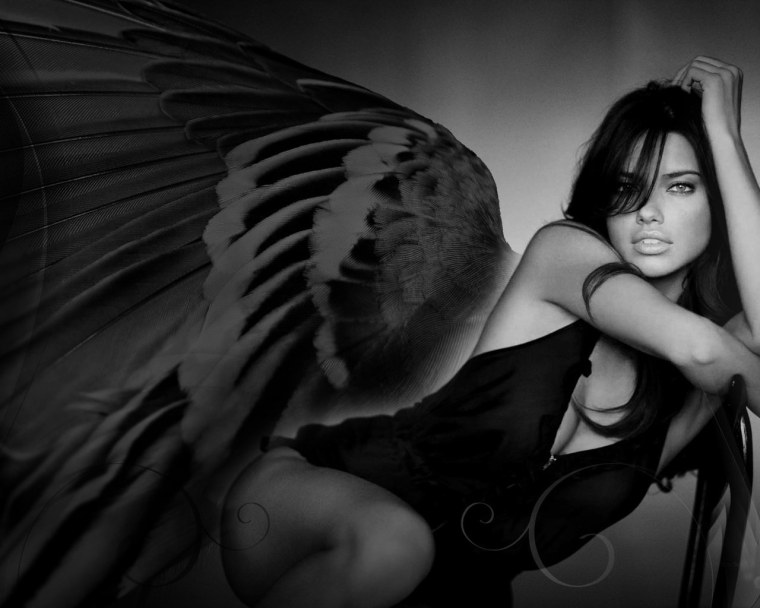 Красивая брюнетка с крыльями
