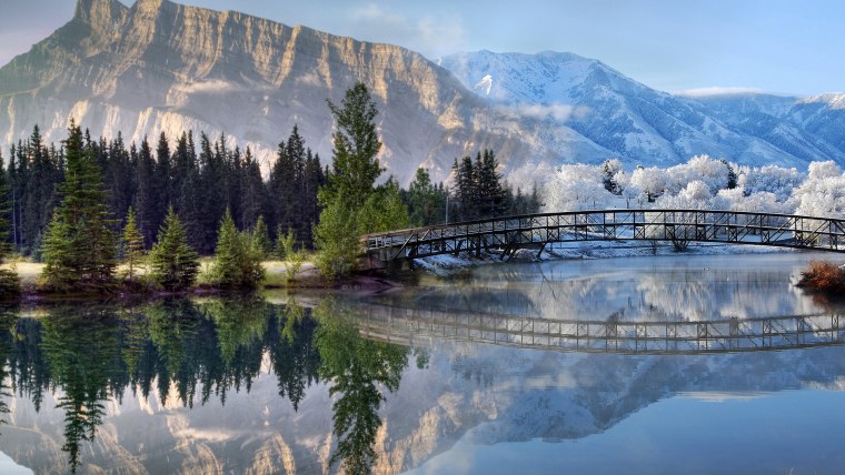 Мост озеро горы