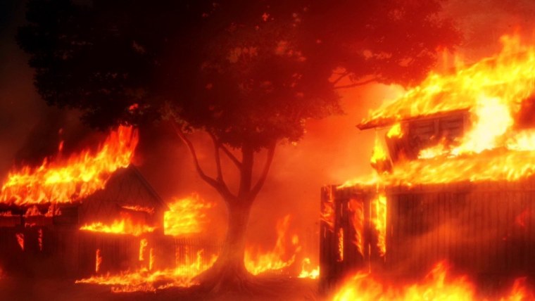 Деревня в огне арт