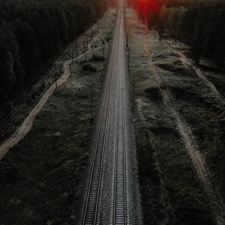 Железная дорога вид сверху