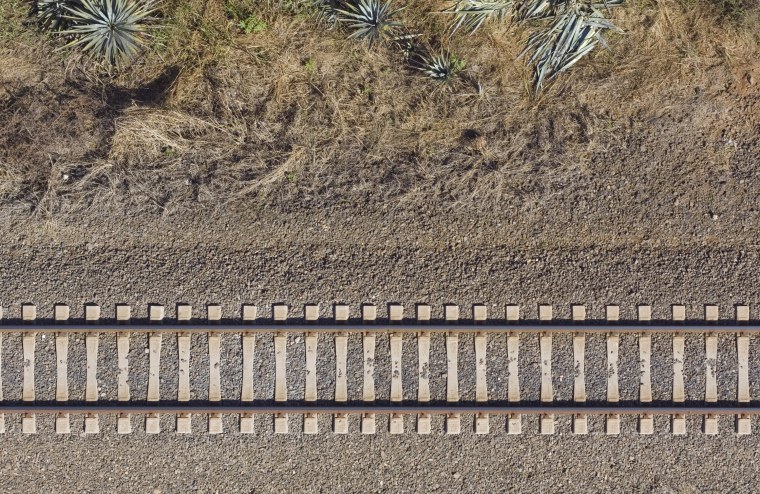 Железная дорога вид сверху