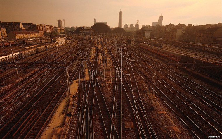 Железная дорога вид сверху