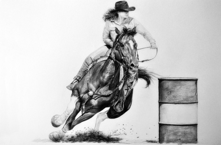 Тату ковбой на лошади