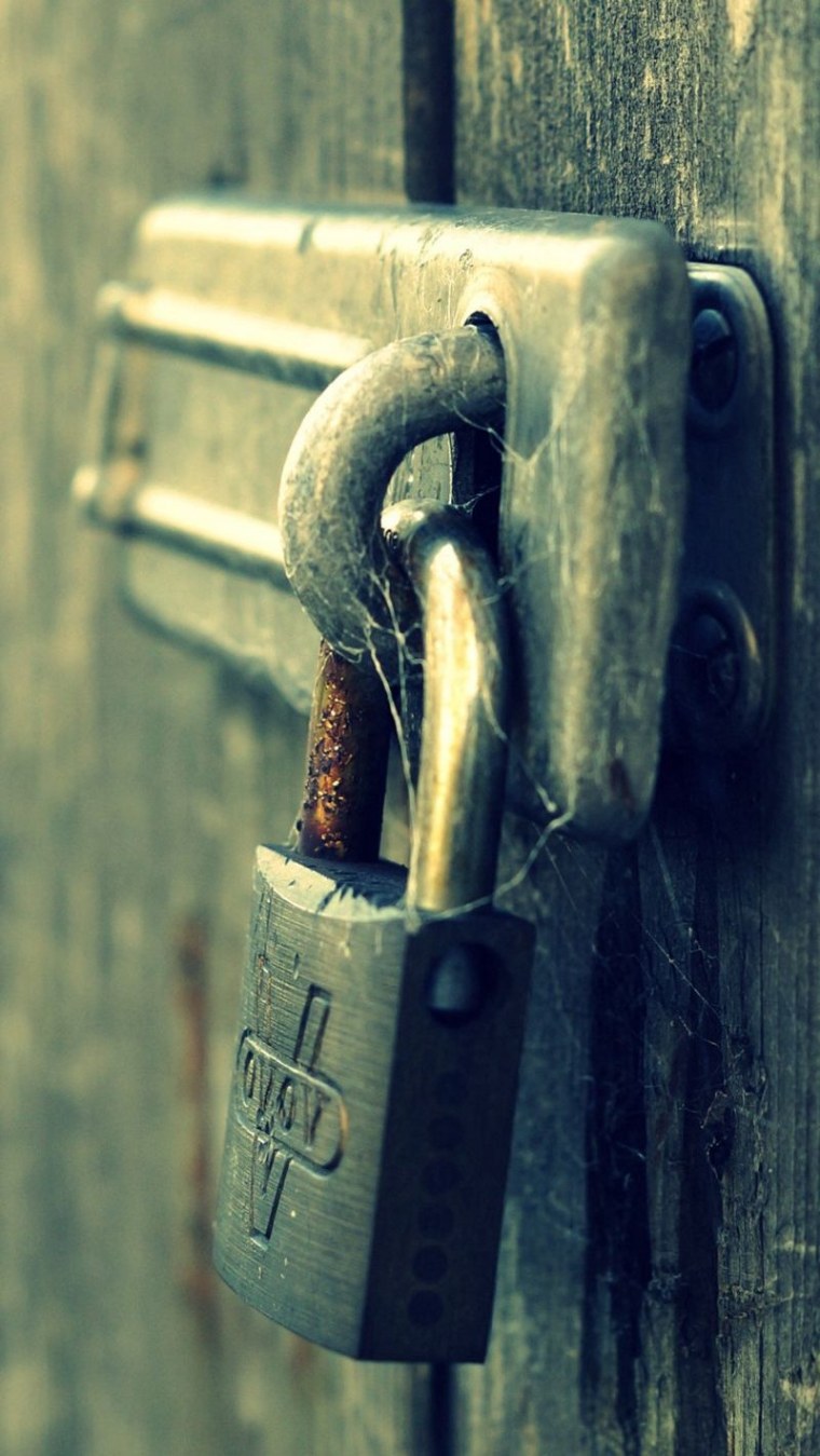 Дверь с навесным замком