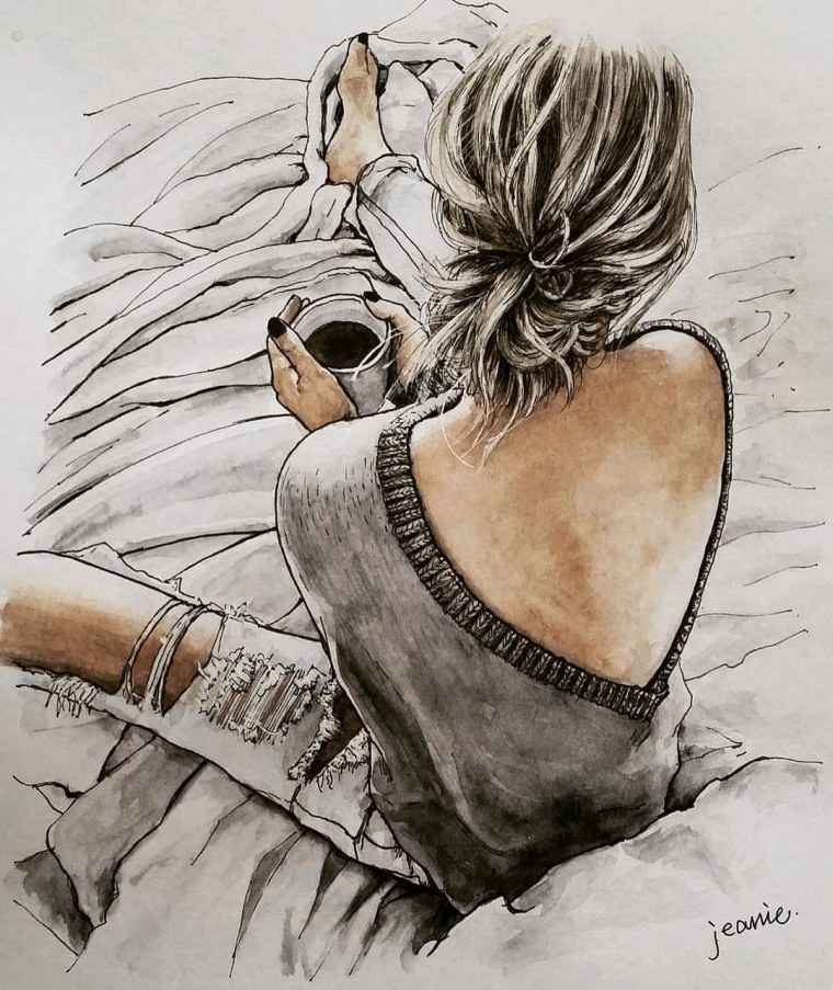 Мультяшна девочка с черными вл