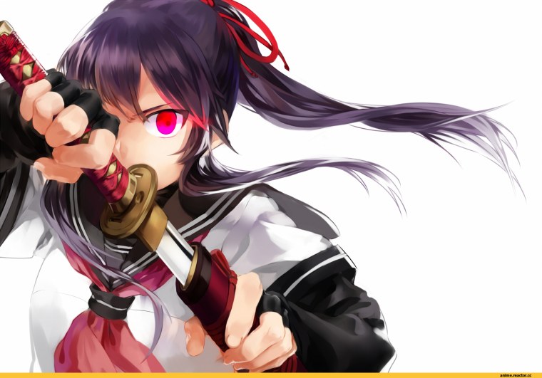 Куга Тсукаса с катаной