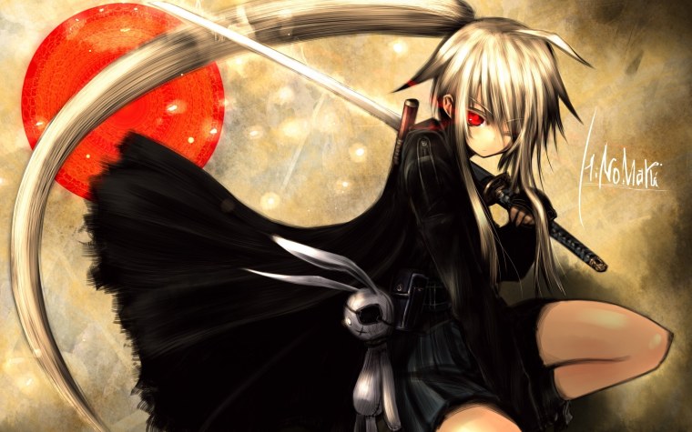 Аниме девушка с катаной