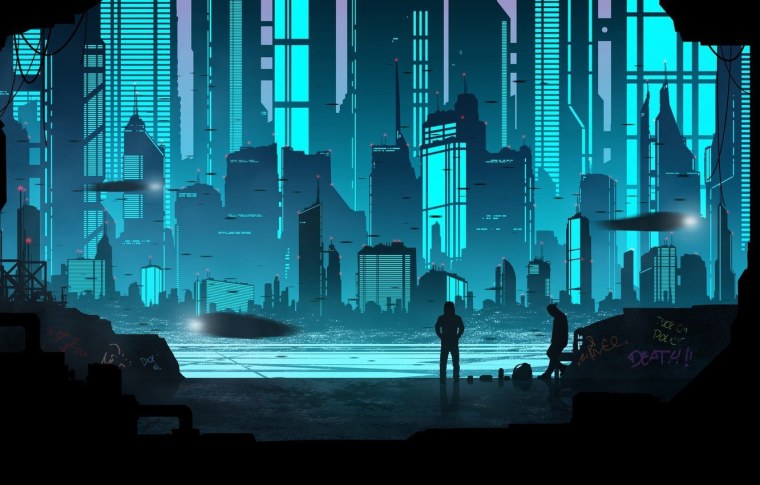 Future City Art Cyberpunk неон