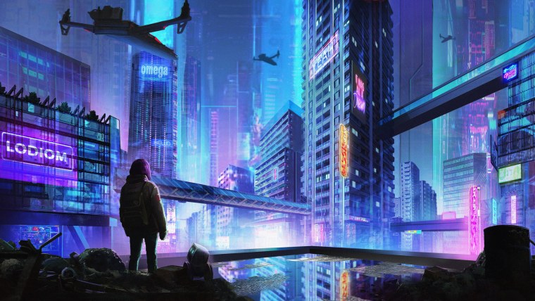 Cyberpunk город 4к