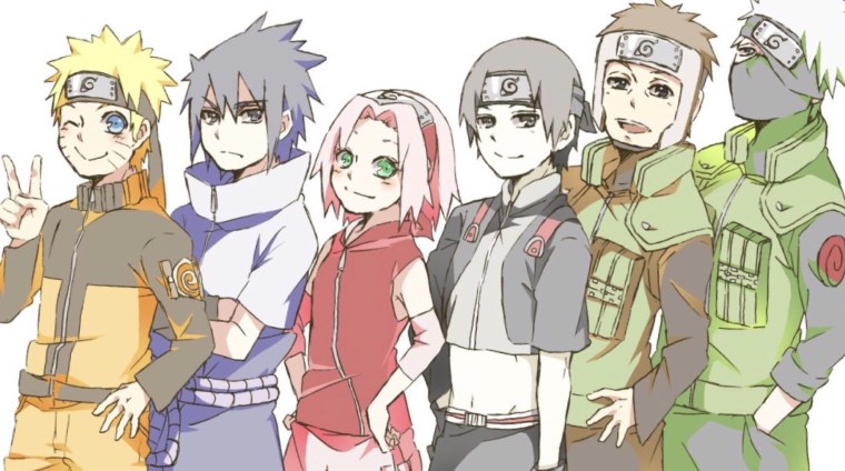 Наруто и Саске и Сакура и Какаси и сай и Ямато