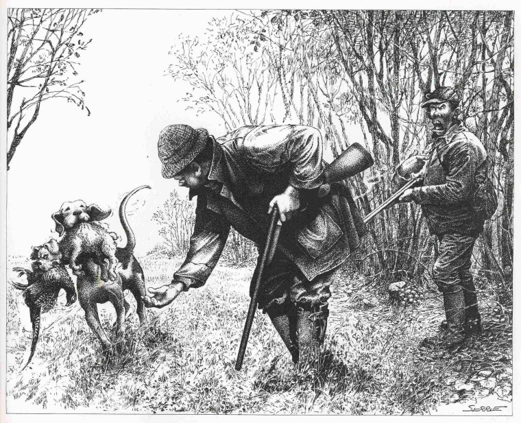 Старинные открытки с охотой