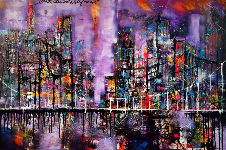 Абстракция город живопись