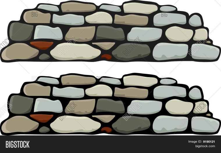 Нарисованные камни на стене