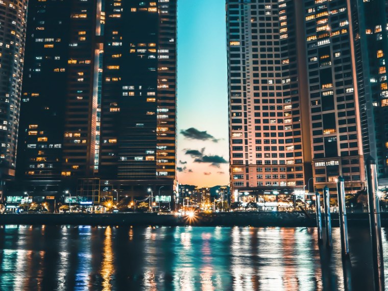 Южная Корея небоскребы ночной