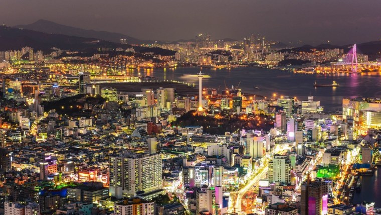 Корея Сеул город неон