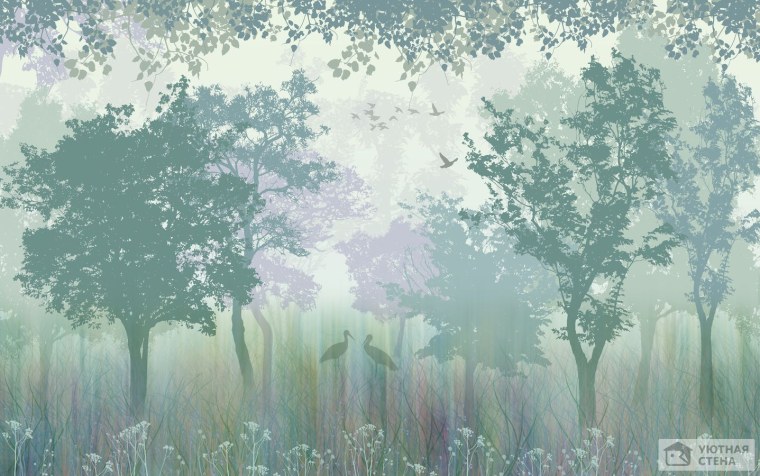 Фреска туманный лес Affresco