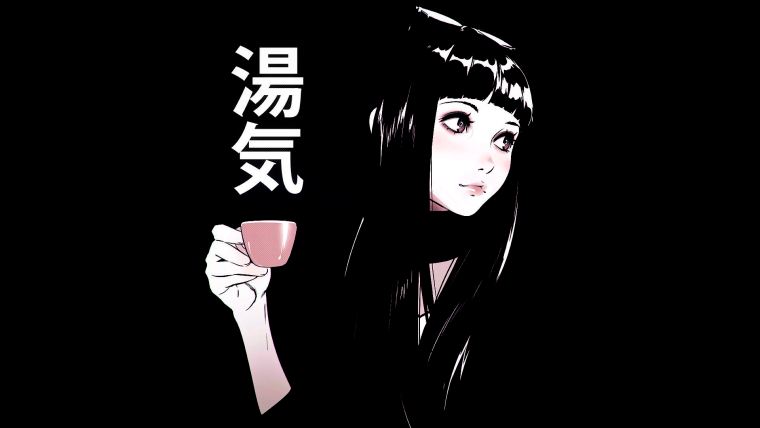 Девушка с челкой арт