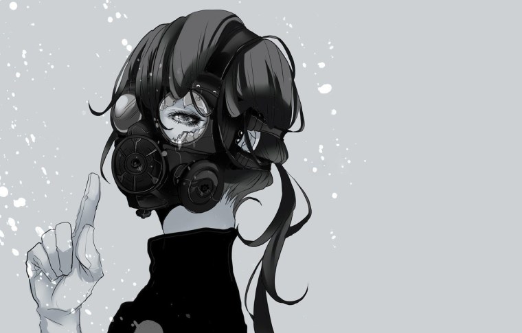 Девушка в маске арт