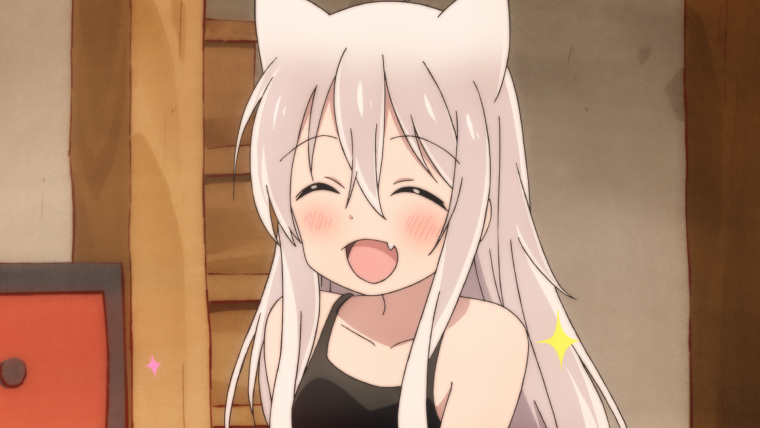 Неко тян зевает