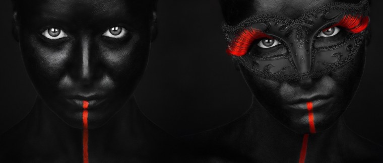 Девушка в черной краске