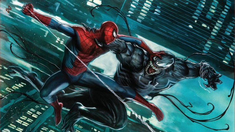 Человек паук сражается с Веномом