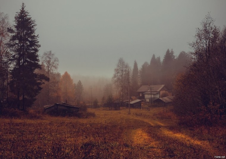 Поздняя осень в деревне