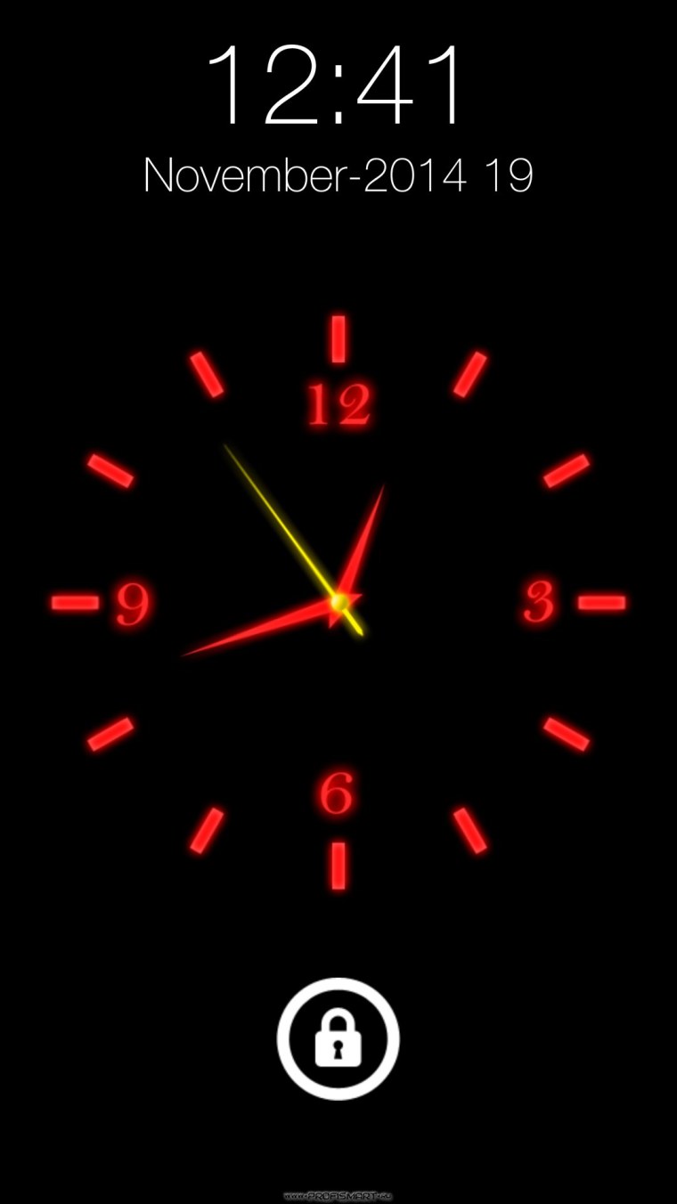Аналоговые часы на экран блокировки