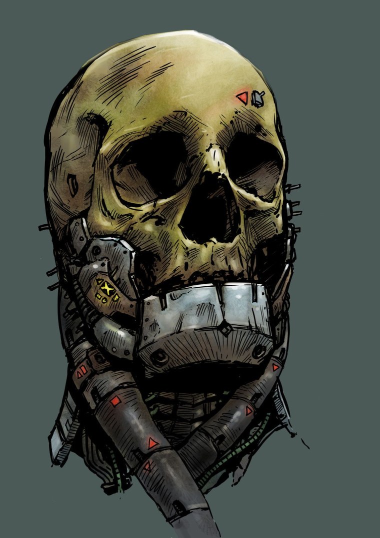 Скелет киборг киберпанк