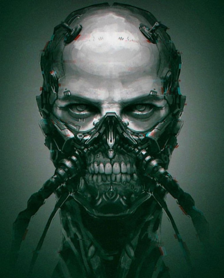 Cyberpunk 2077 Art череп