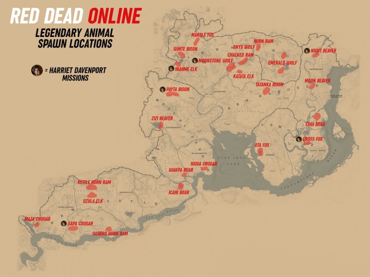 Red Dead Redemption 2 легендарный на карте