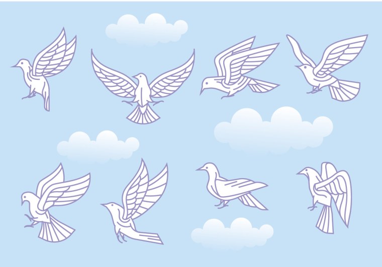 Голуби мультяшные