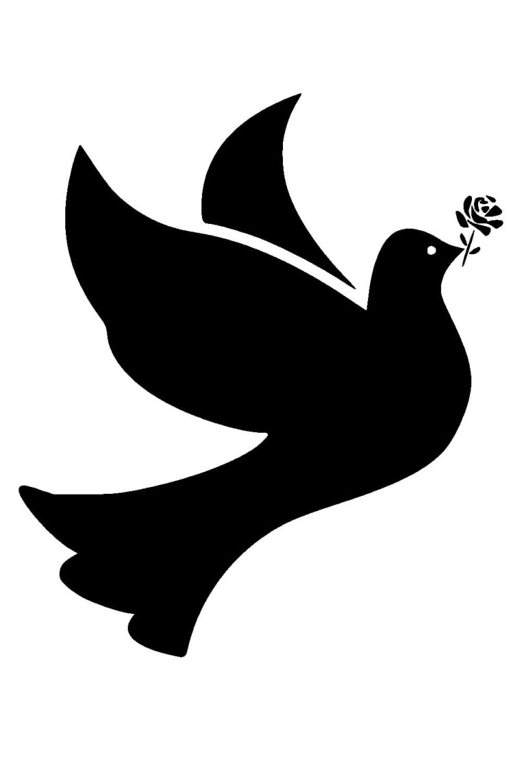 Два голубя силуэт