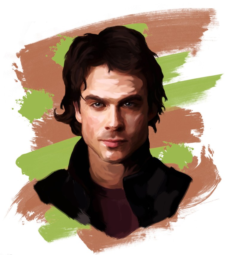 Стефан и Деймон Сальваторе карандашом