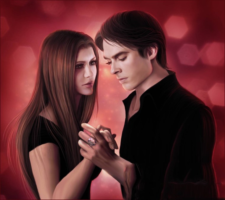 Деймон Сальваторе и Елена портрет