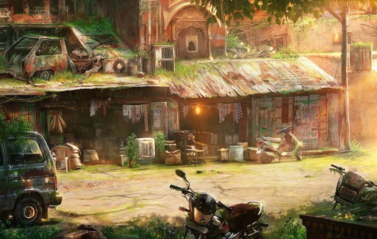 Постапокалипсис деревня арт
