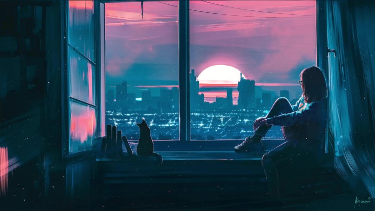 Человек у окна арт