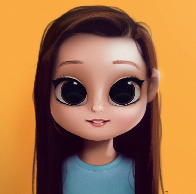 Мультяшная девочка с большими глазами