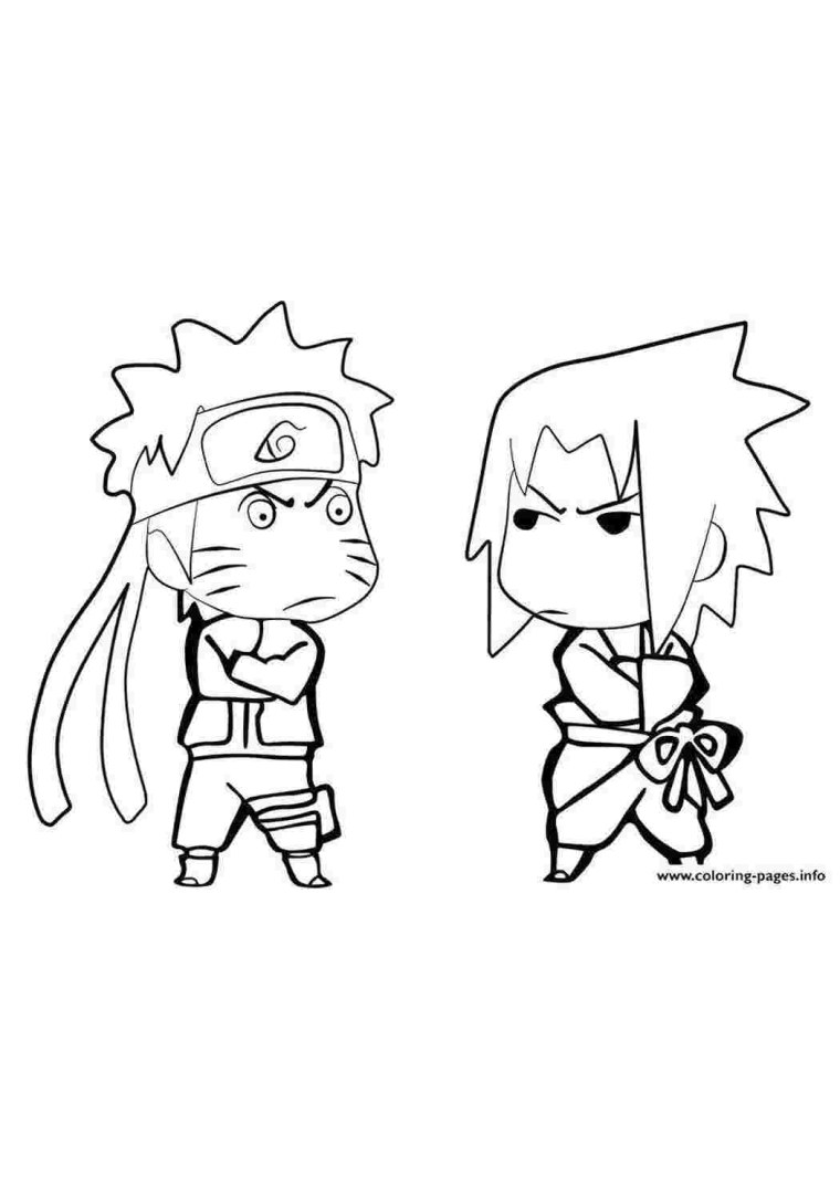 Разукрашки Наруто и Саске