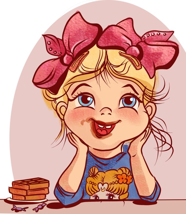 Смешная девочка рисунок