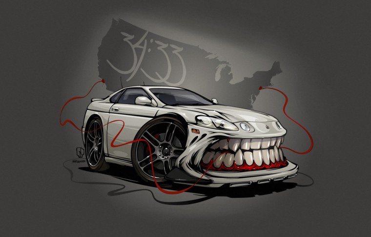 Машина Минимализм на белом фоне