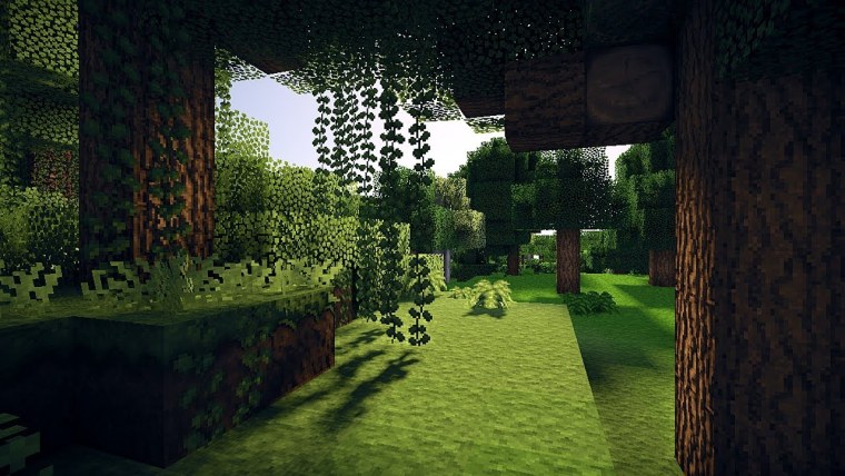 Майнкрафт лес с шейдерами