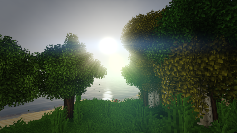 Майнкрафт лес с шейдерами