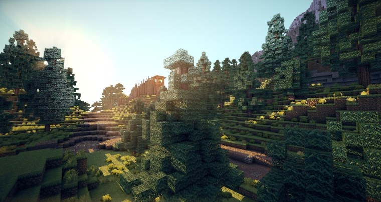 Майнкрафт лес с шейдерами