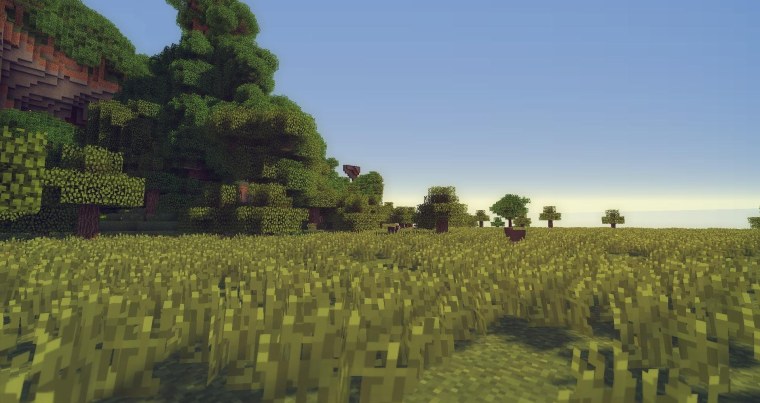 Майнкрафт лес с шейдерами