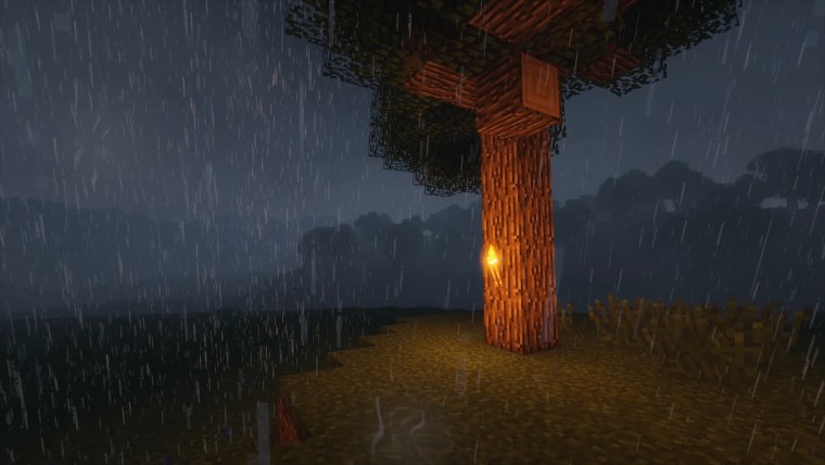 Майнкрафт дождь с шейдерами