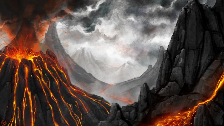 Горы вулкан лава