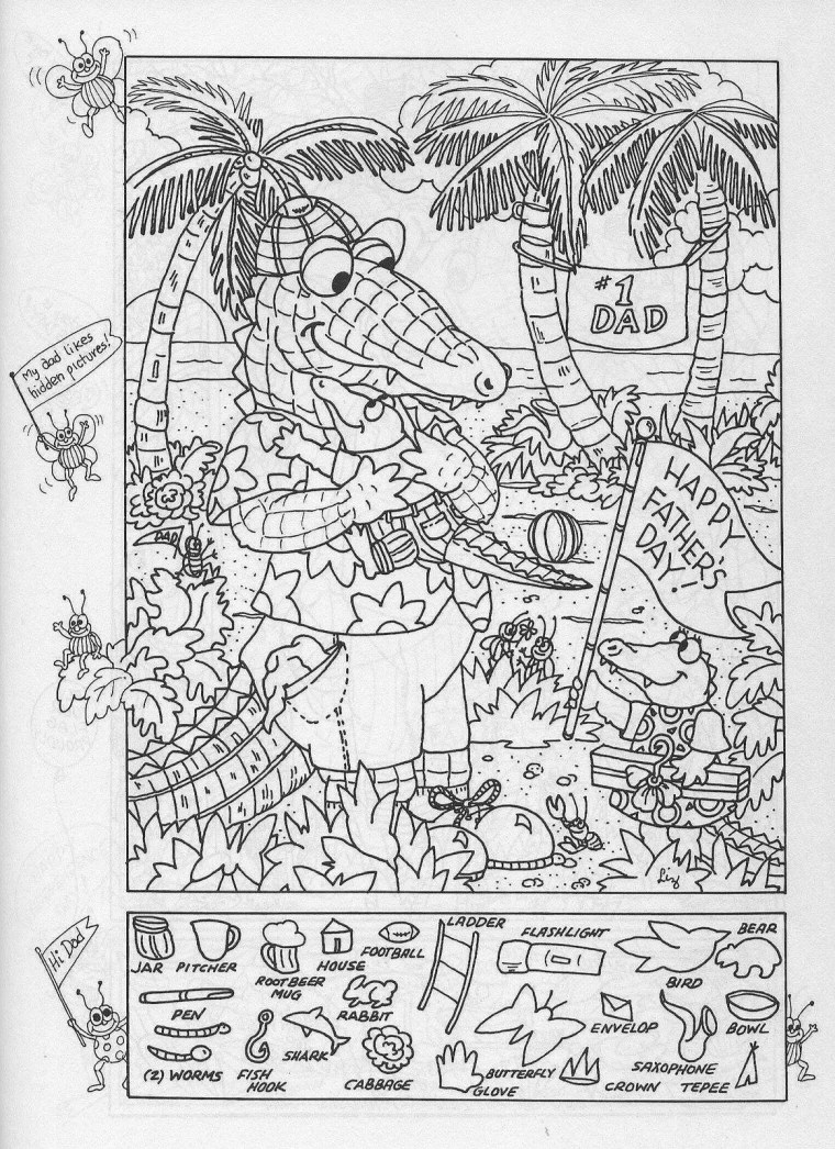 Найди и раскрась предметы