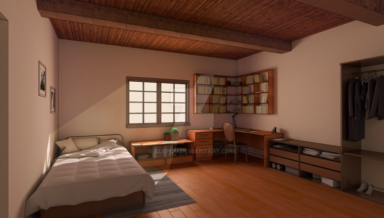 Аниме фон комната