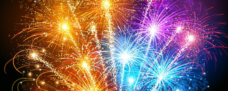 Фейерверк на Светлом фоне